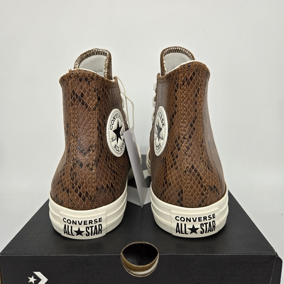 Converse Chuck Taylor All Star High Snakeskin Dark Whiskey Women's Shoes Size 7 - Picture 6 of 8